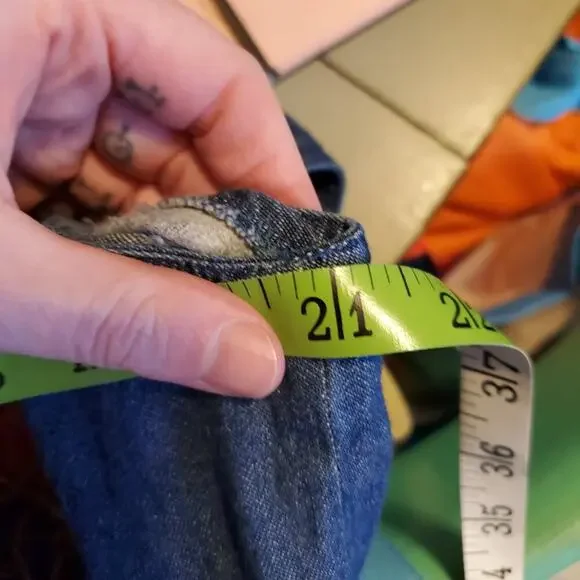 Vintage 90s Cottagecore Sunflower Fall Autumnal Denim A Line Maxi Dress - Picture 13 of 15